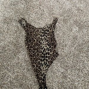 Leopard print body suit